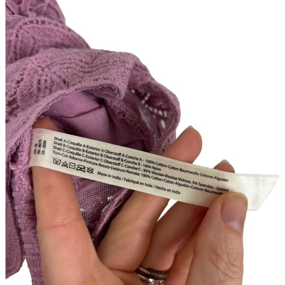 Free People Intimately FP Ilektra Purple Pink Lace Bralette Size Medium - Picture 5 of 8